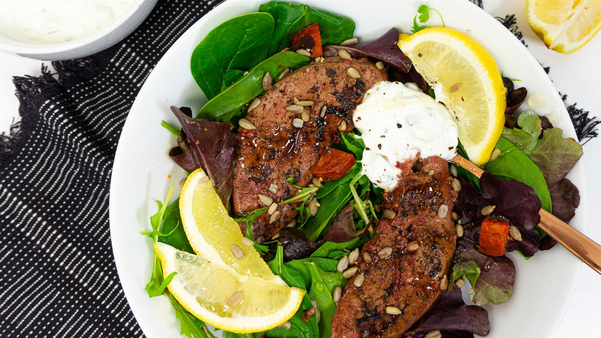 Chorizo and Lamb Liver Salad with Tzatziki Dressing &ndash; Health Results