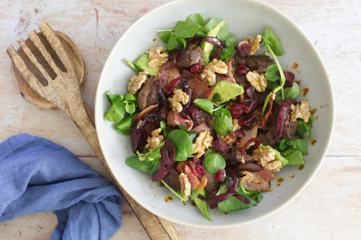 Liver and Bacon Keto Salad with Cranberries and Walnuts – Health Results
