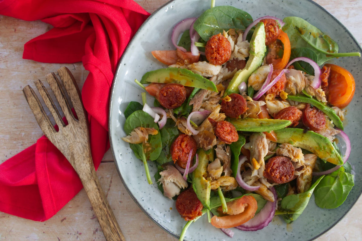 Smoked Mackerel and Chorizo Keto Salad – Health Results
