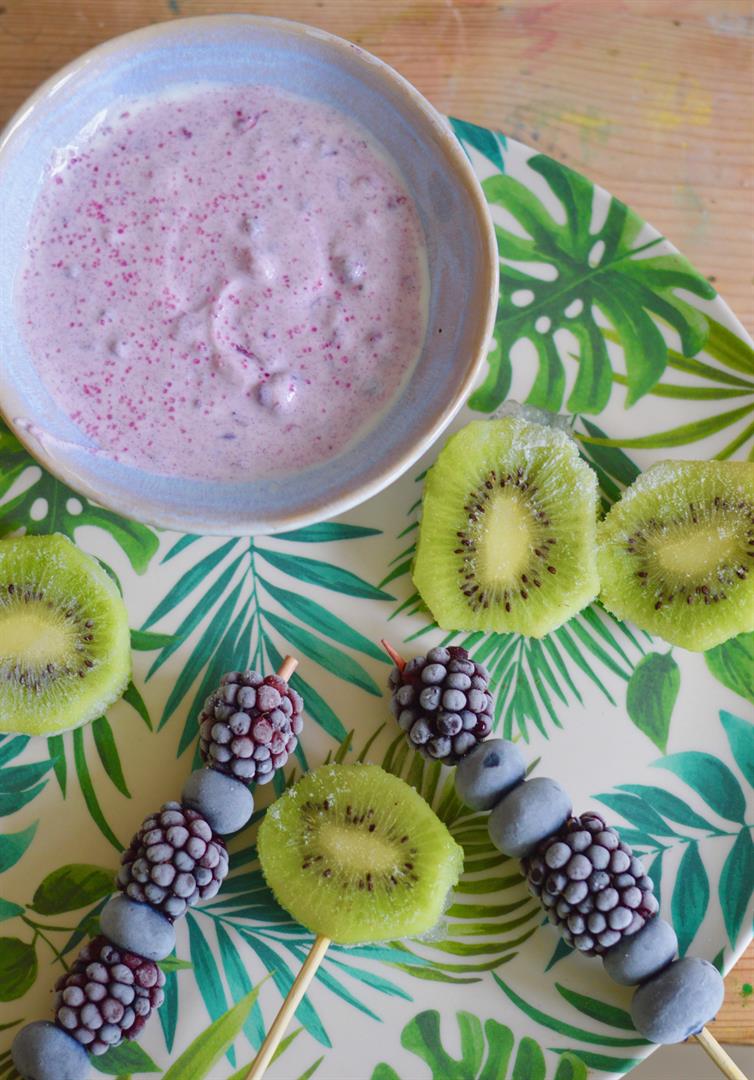 Frozen fruit kebabs with a sweet blackberry dip Health Results
