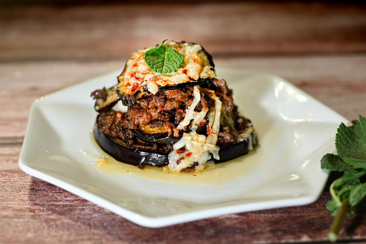 Aubergine Lamb burgers